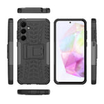 For Samsung Galaxy A35 5G Case Tire Pattern PC+TPU Kickstand Phone Cover