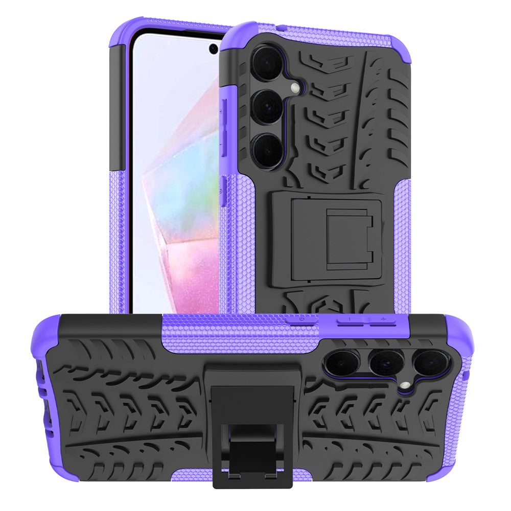 For Samsung Galaxy A35 5G Case Tire Pattern PC+TPU Kickstand Phone Cover
