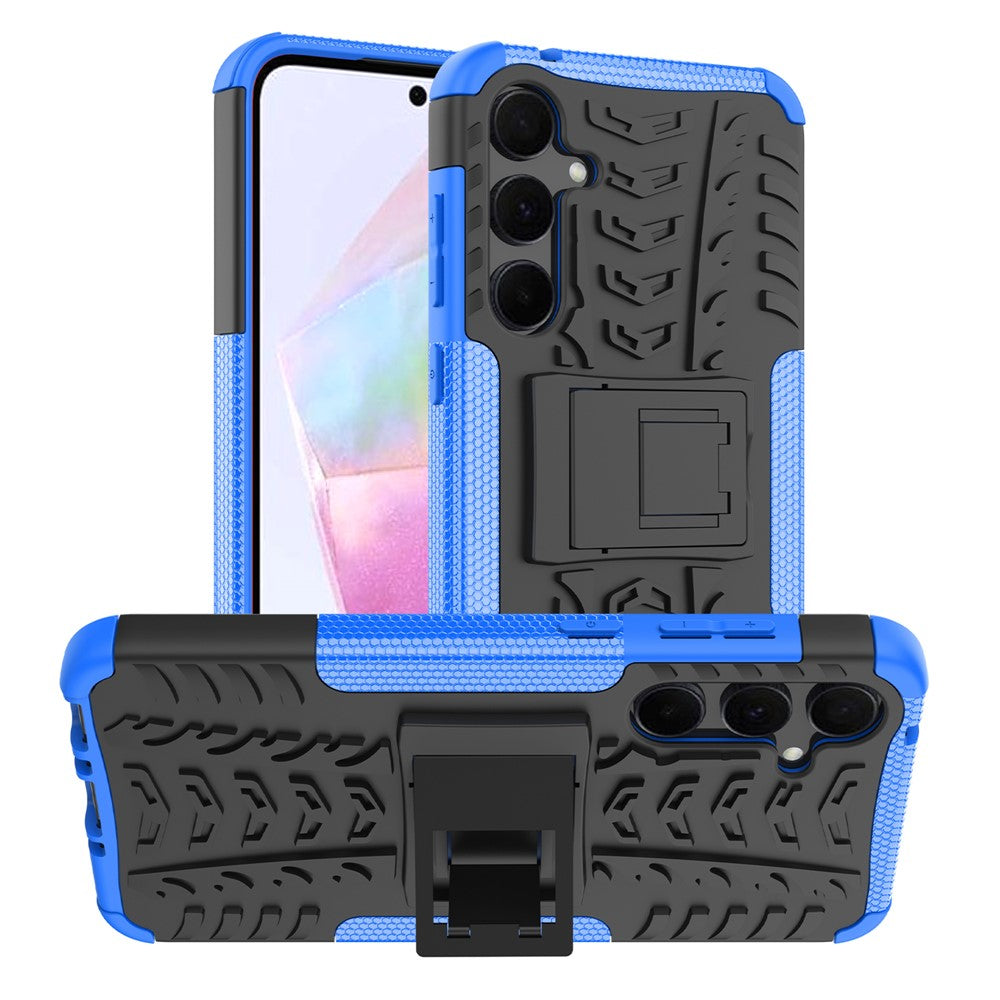 For Samsung Galaxy A35 5G Case Tire Pattern PC+TPU Kickstand Phone Cover