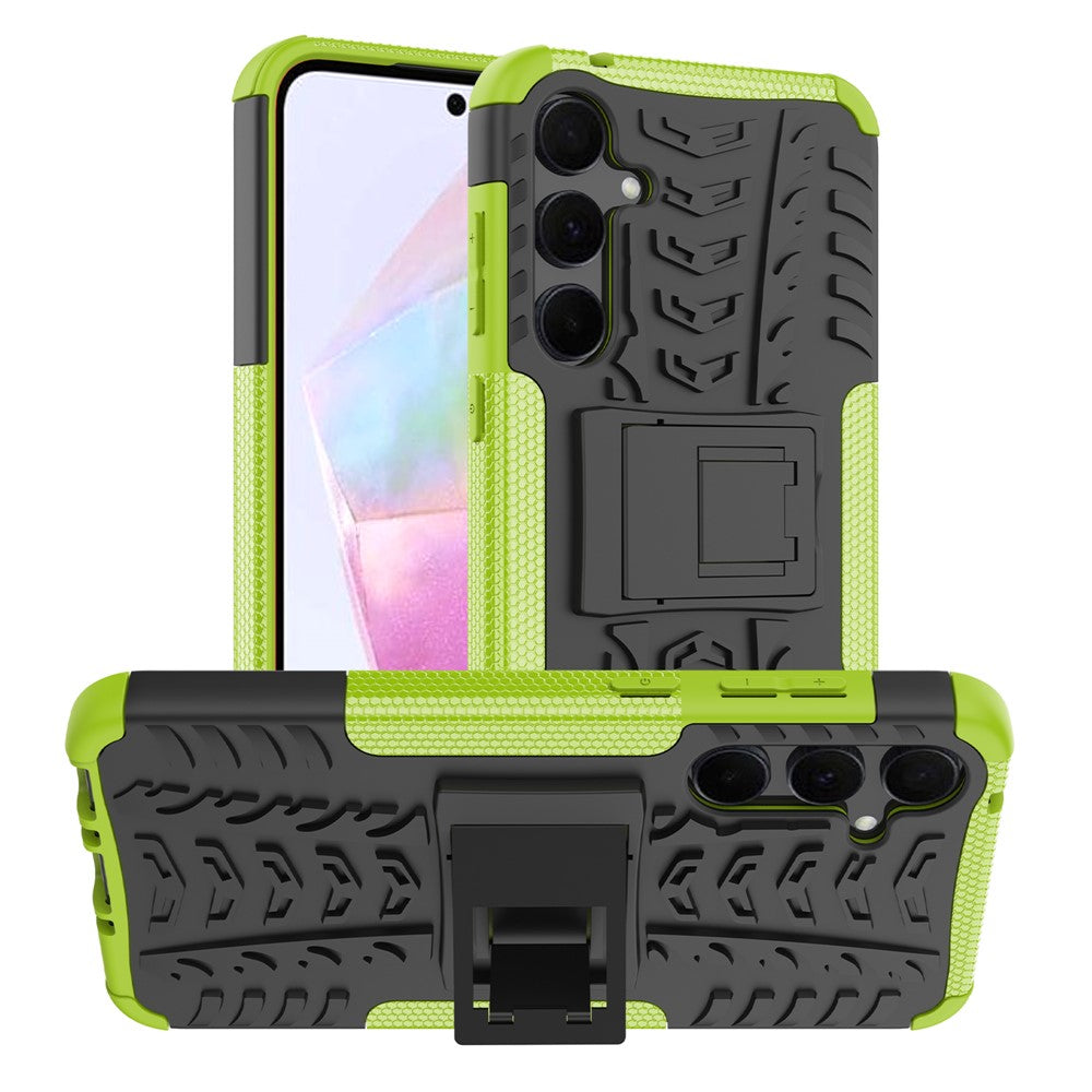 For Samsung Galaxy A35 5G Case Tire Pattern PC+TPU Kickstand Phone Cover