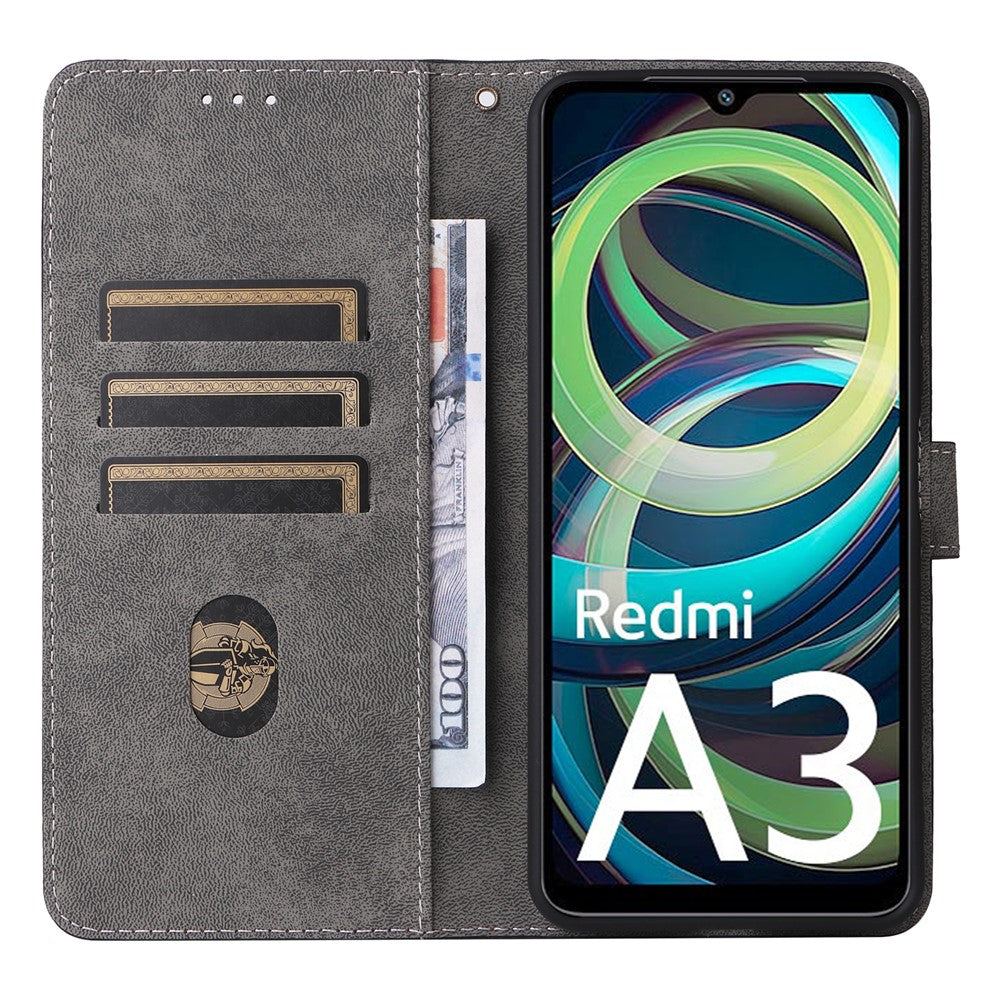 For Xiaomi Redmi A3 4G / Poco C61 4G Case RFID Blocking Wallet PU Leather Stand Phone Cover