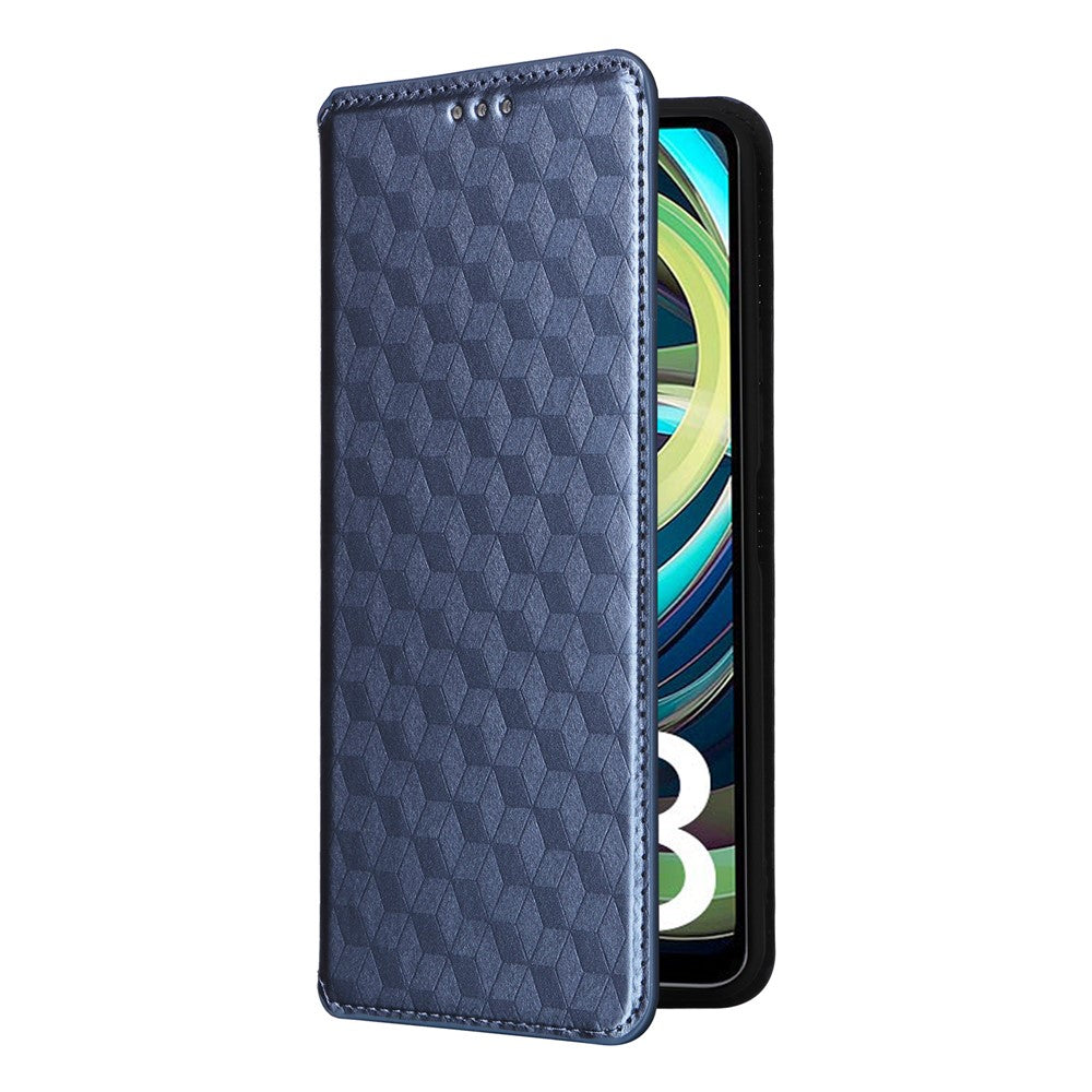 For Xiaomi Redmi A3 4G / Poco C61 4G Case Wallet PU Leather Phone Cover Rhombus Imprinted