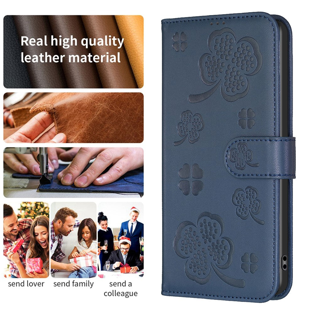 For Xiaomi Redmi A3 4G / Poco C61 4G Case Lucky Clover Leather Flip Phone Cover