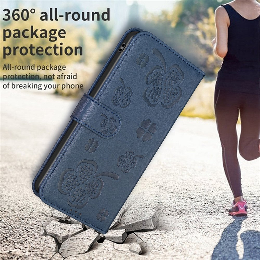 For Xiaomi Redmi A3 4G / Poco C61 4G Case Lucky Clover Leather Flip Phone Cover