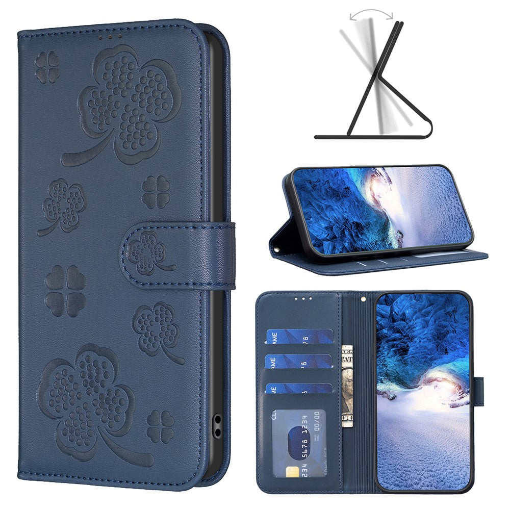 For Xiaomi Redmi A3 4G / Poco C61 4G Case Lucky Clover Leather Flip Phone Cover