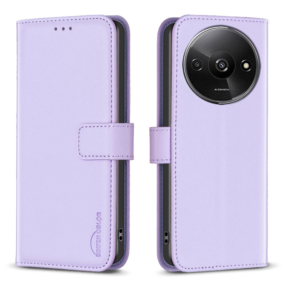 BINFEN COLOR BF17 For Xiaomi Redmi A3 4G / Poco C61 4G Case Leather Folio Wallet Phone Cover