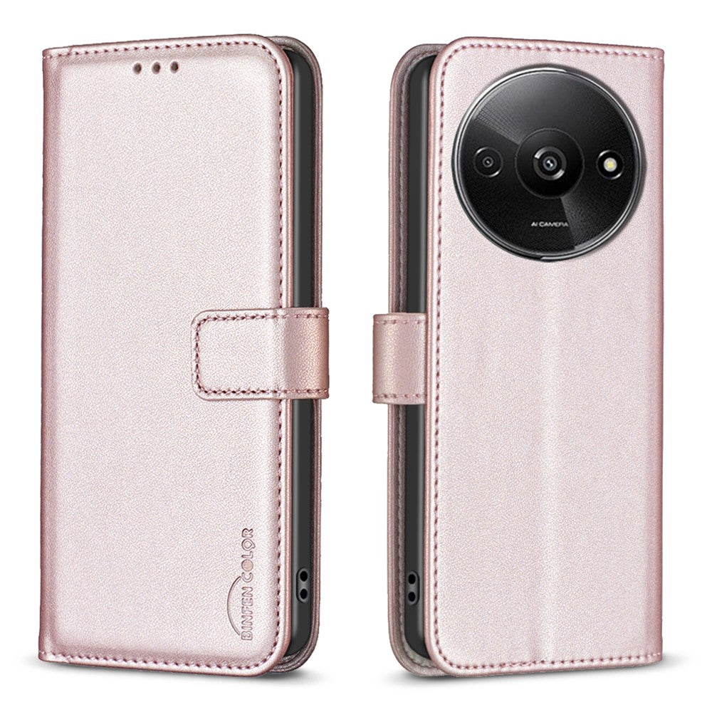 BINFEN COLOR BF17 For Xiaomi Redmi A3 4G / Poco C61 4G Case Leather Folio Wallet Phone Cover
