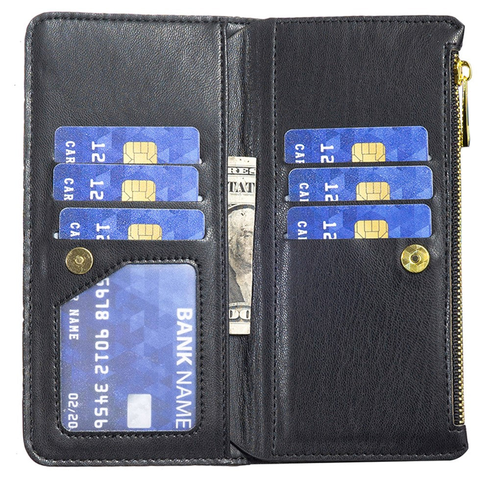 BINFEN COLOR BF Style-15 For Xiaomi Redmi A3 4G / Poco C61 4G Case Zipper Flip Shockproof Leather Phone Cover