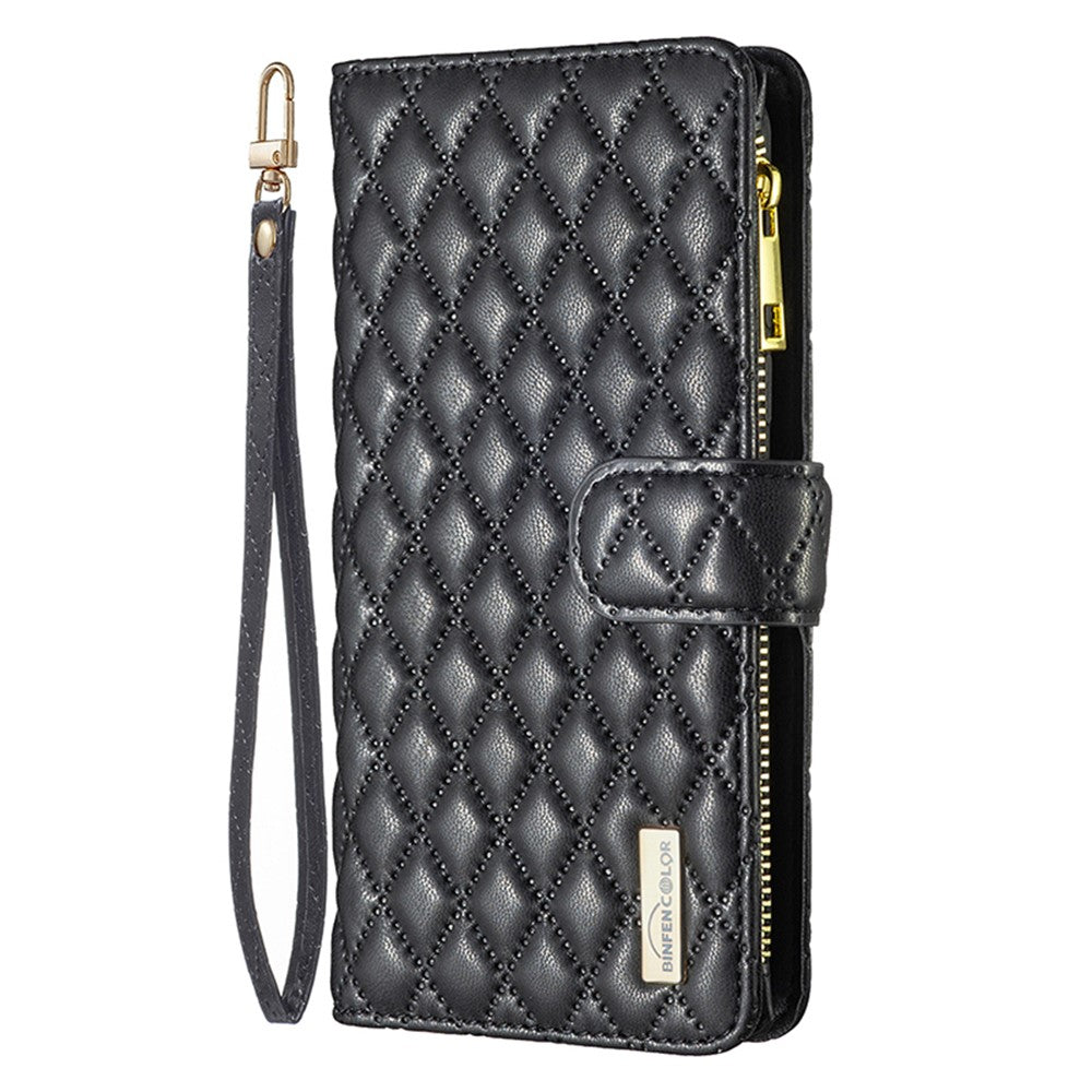 BINFEN COLOR BF Style-15 For Xiaomi Redmi A3 4G / Poco C61 4G Case Zipper Flip Shockproof Leather Phone Cover