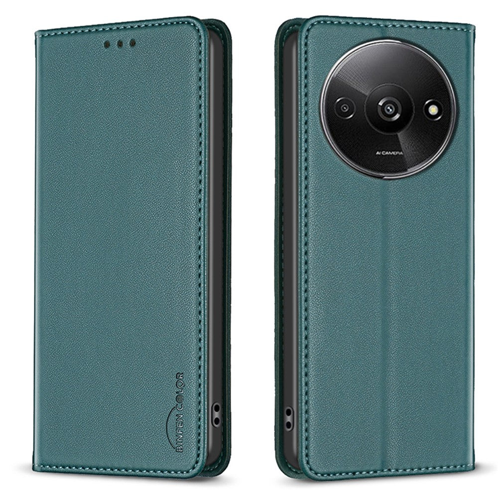 BINFEN COLOR BF18 For Xiaomi Redmi A3 4G / Poco C61 4G Case PU Leather Magnetic Closure Flip Phone Cover