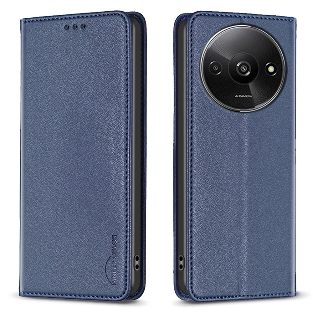 BINFEN COLOR BF18 For Xiaomi Redmi A3 4G / Poco C61 4G Case PU Leather Magnetic Closure Flip Phone Cover
