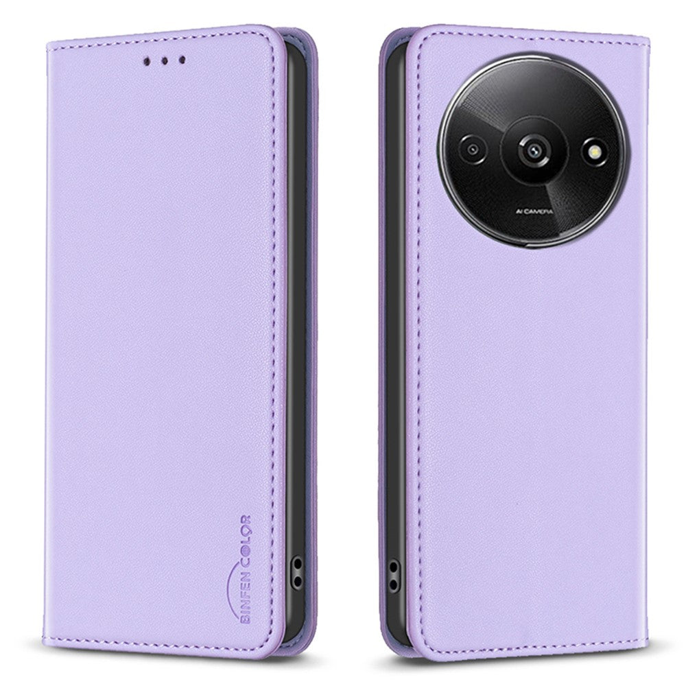 BINFEN COLOR BF18 For Xiaomi Redmi A3 4G / Poco C61 4G Case PU Leather Magnetic Closure Flip Phone Cover