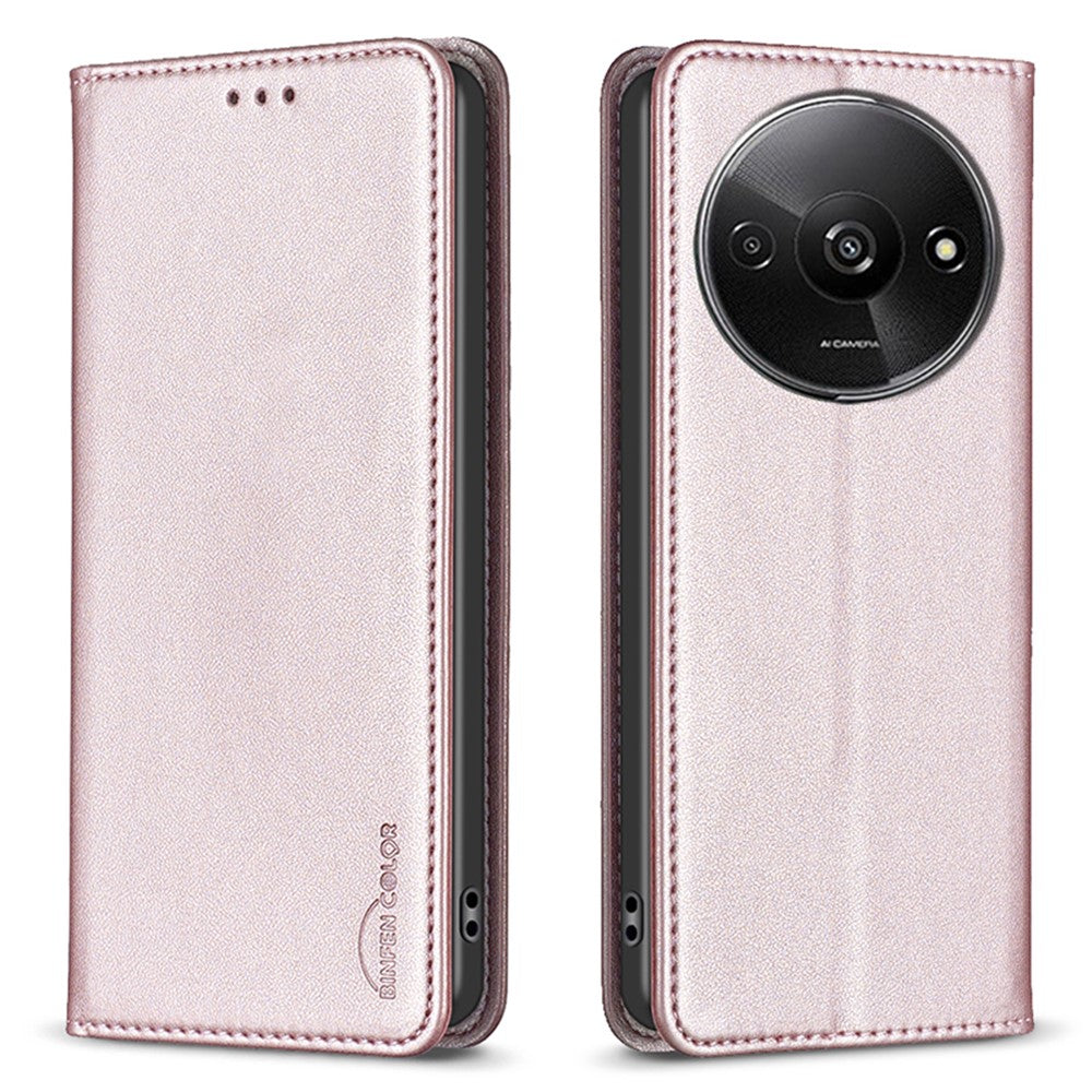 BINFEN COLOR BF18 For Xiaomi Redmi A3 4G / Poco C61 4G Case PU Leather Magnetic Closure Flip Phone Cover