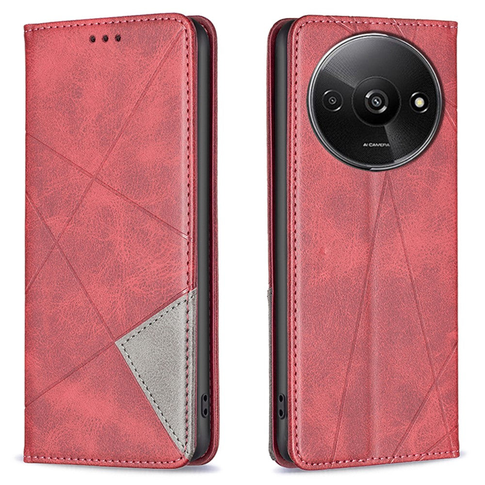 For Xiaomi Redmi A3 4G / Poco C61 4G Case with Card Slots PU Leather Rhombus Phone Cover