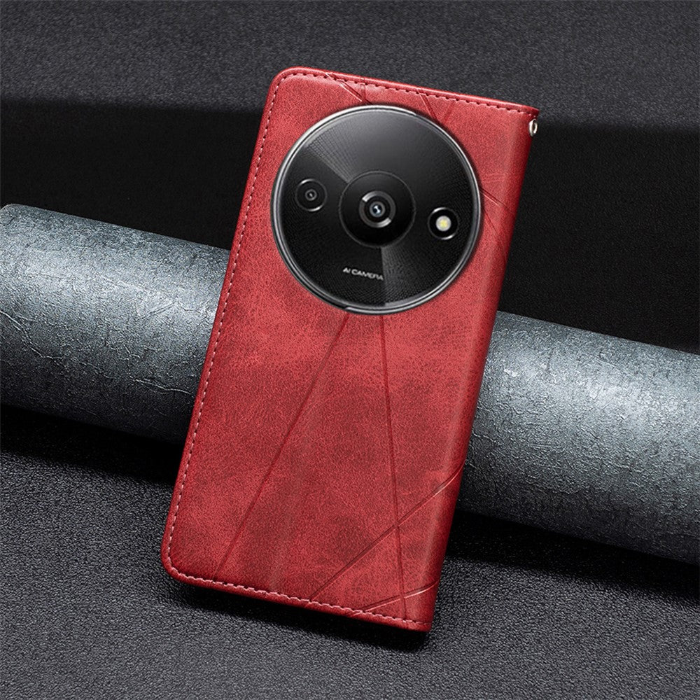 For Xiaomi Redmi A3 4G / Poco C61 4G Case with Card Slots PU Leather Rhombus Phone Cover