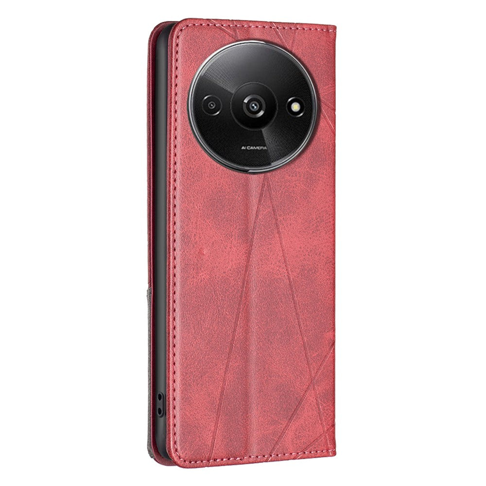 For Xiaomi Redmi A3 4G / Poco C61 4G Case with Card Slots PU Leather Rhombus Phone Cover