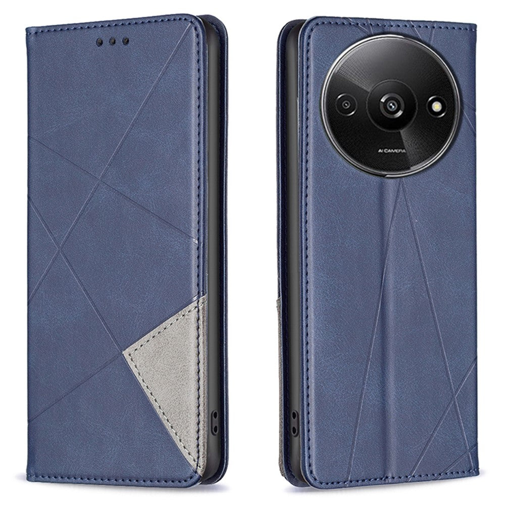 For Xiaomi Redmi A3 4G / Poco C61 4G Case with Card Slots PU Leather Rhombus Phone Cover