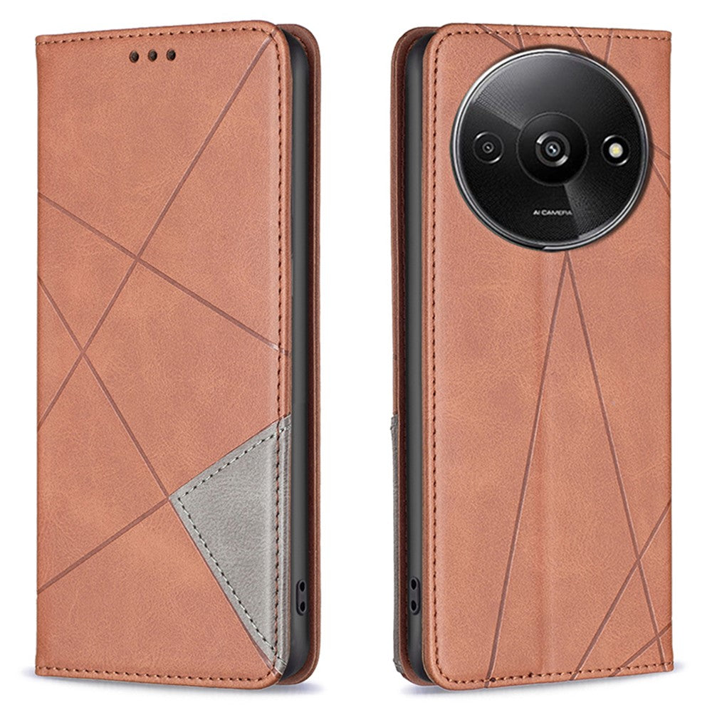 For Xiaomi Redmi A3 4G / Poco C61 4G Case with Card Slots PU Leather Rhombus Phone Cover
