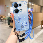 KADEM For Xiaomi Redmi Note 13 5G TPU Case Rhinestone Decor Phone Cover with Lanyard