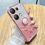 KADEM För Xiaomi Redmi Note 13 5G Mobilskal Glitter TPU-skydd med Ringstativ