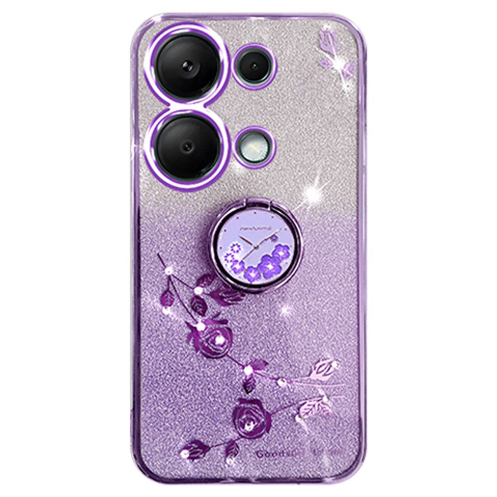 KADEM För Xiaomi Redmi Note 13 5G Mobilskal Glitter TPU-skydd med Ringstativ