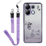 KADEM För Xiaomi Redmi Note 13 4G TPU-skal Glitter Glitter Mobilskal med Snodd