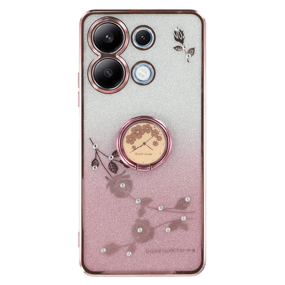 KADEM För Xiaomi Redmi Note 13 4G Mobilskal Glitter Gradient Ring Stativ TPU-Skal