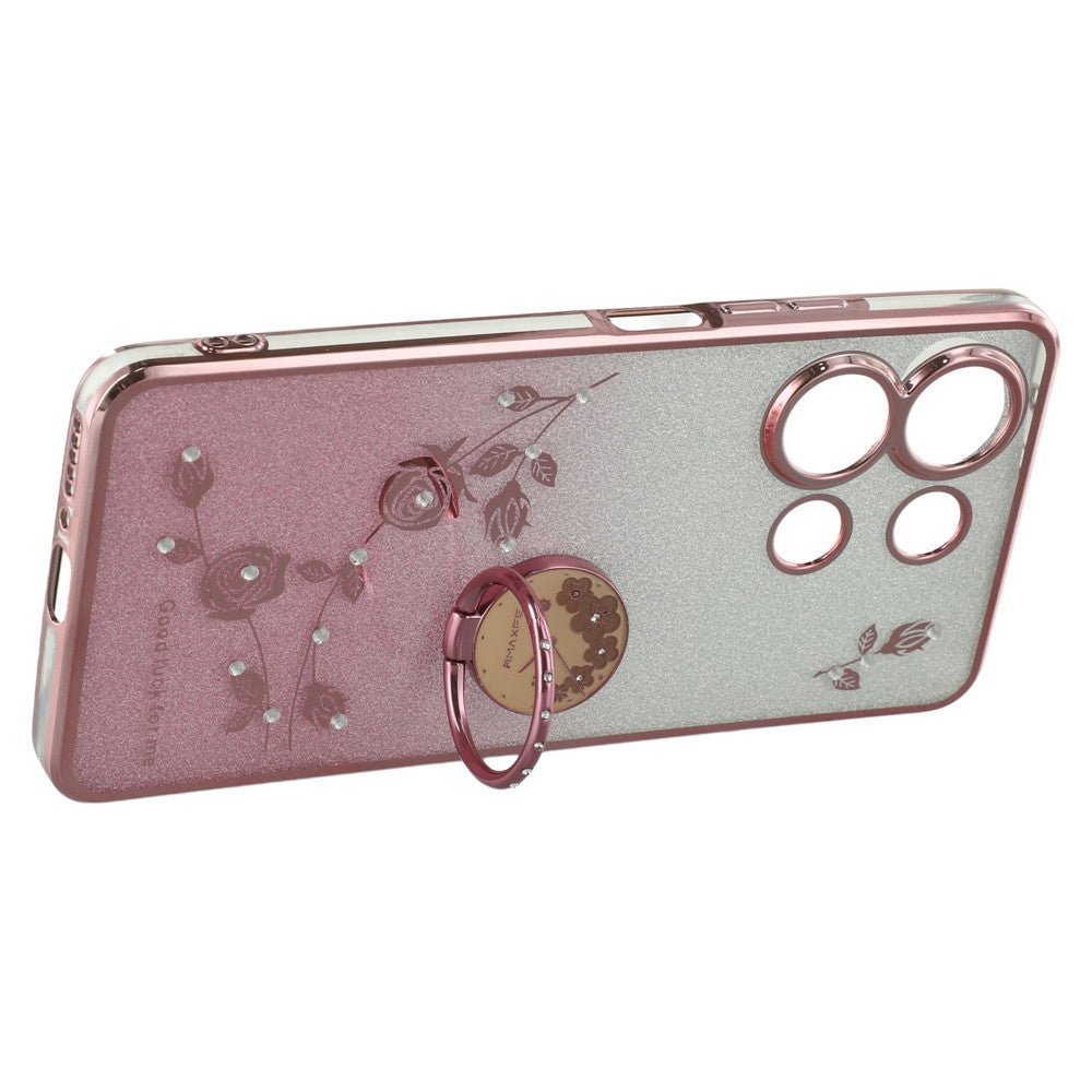 KADEM För Xiaomi Redmi Note 13 4G Mobilskal Glitter Gradient Ring Stativ TPU-Skal