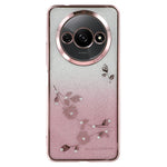KADEM For Xiaomi Redmi A3 / Poco C61 4G Glitter Flower Case Rhinestone Decor Flexible TPU Phone Cover