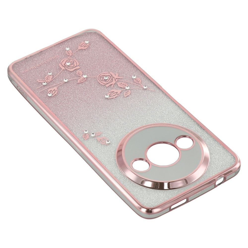 KADEM For Xiaomi Redmi A3 / Poco C61 4G Glitter Flower Case Rhinestone Decor Flexible TPU Phone Cover