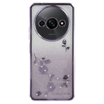 KADEM For Xiaomi Redmi A3 / Poco C61 4G Glitter Flower Case Rhinestone Decor Flexible TPU Phone Cover