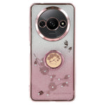 KADEM For Xiaomi Redmi A3 / Poco C61 4G TPU Case Rhinestone Flower Back Cover Ring Kickstand