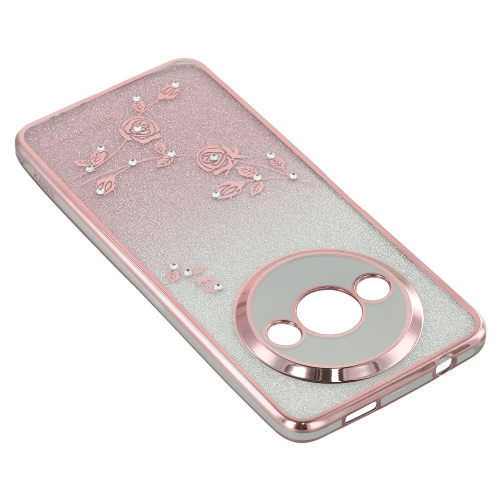 KADEM For Xiaomi Redmi A3 / Poco C61 4G TPU Case Rhinestone Flower Back Cover Ring Kickstand