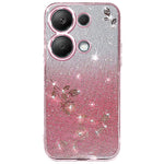 KADEM For Xiaomi Redmi Note 13 Pro 4G / Poco M6 Pro 4G Case Glitter Flower TPU Phone Cover with Lanyard