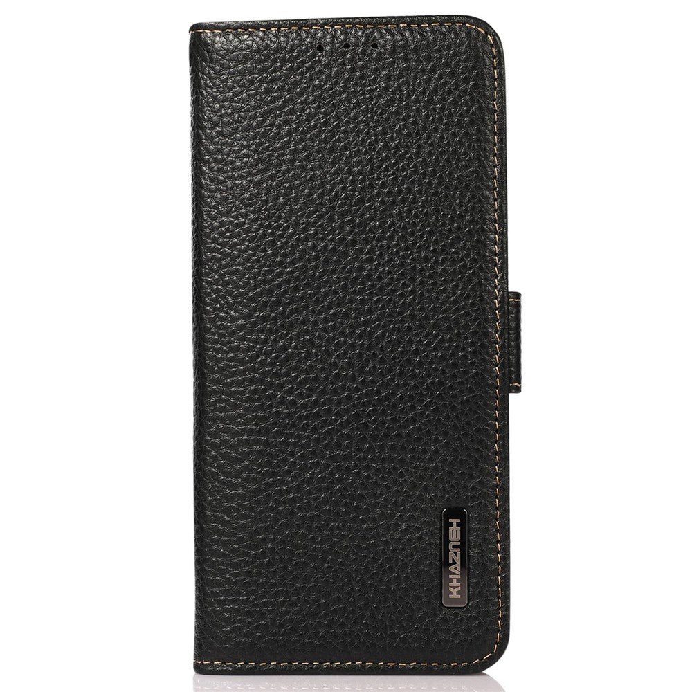 KHAZNEH For Xiaomi Redmi Note 13 4G Wallet Case Genuine Cow Leather+TPU Phone Cover