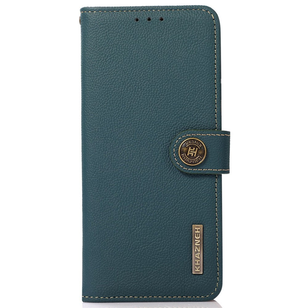 KHAZNEH For Xiaomi Redmi Note 13 4G Case Genuine Cow Leather Phone Wallet Cover RFID Blocking