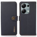 KHAZNEH For Xiaomi Redmi Note 13 4G Case Genuine Cow Leather Phone Wallet Cover RFID Blocking