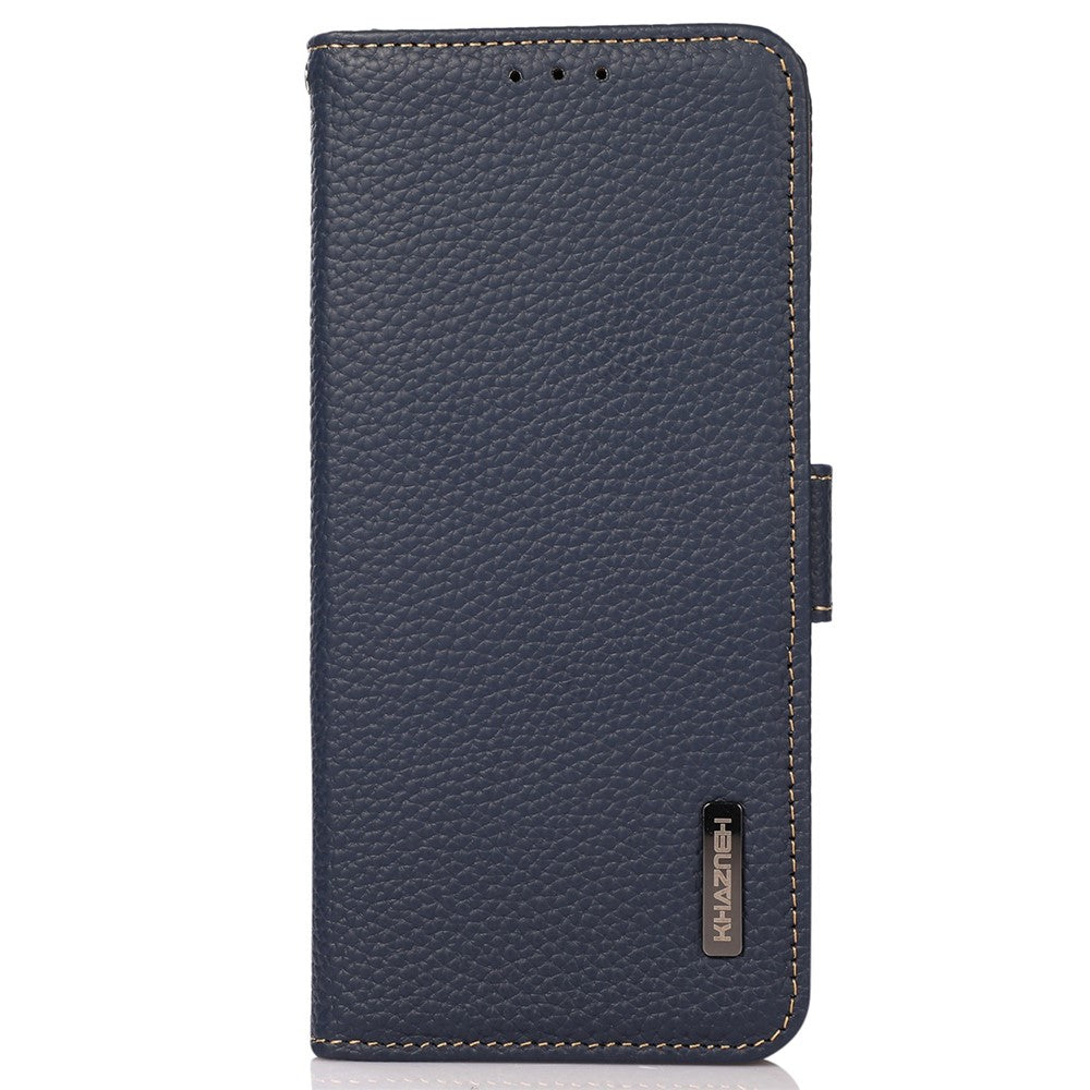 KHAZNEH For Xiaomi Redmi Note 13 Pro 4G / Poco M6 Pro 4G Wallet Case RFID Blocking Genuine Cow Leather Phone Cover
