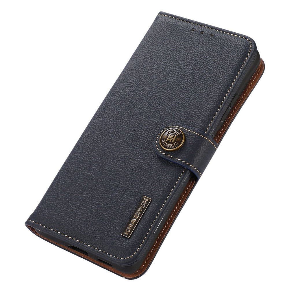 KHAZNEH For Xiaomi Redmi Note 13 Pro 4G / Poco M6 Pro 4G Case Genuine Cow Leather+TPU Stand Phone Cover