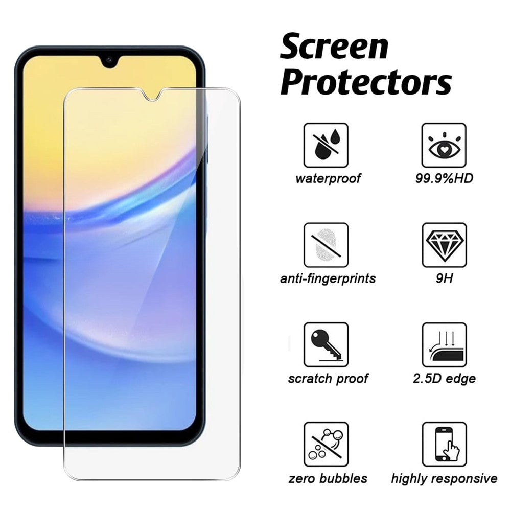 Samsung Galaxy A05s 4G-cover, fleksibelt TPU-mobilcover med 2 stk. 2.5D Arc-hærdet glasfilm