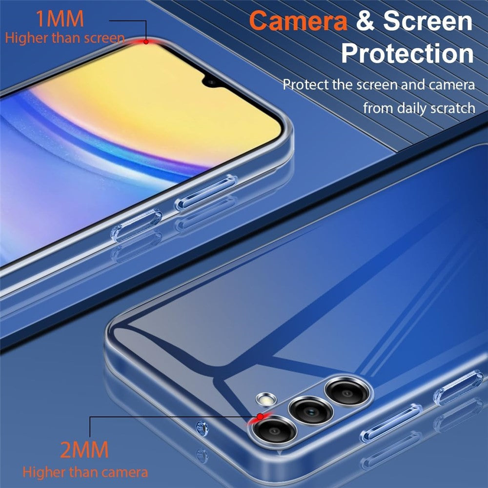 Samsung Galaxy A05s 4G-cover, fleksibelt TPU-mobilcover med 2 stk. 2.5D Arc-hærdet glasfilm