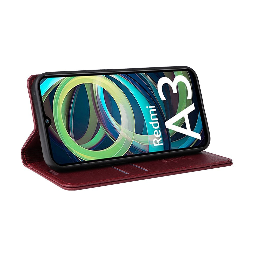 YIKATU YK-001 For Xiaomi Redmi A3 4G / Poco C61 4G Case Hidden Magnetic Adsorption Leather Phone Cover