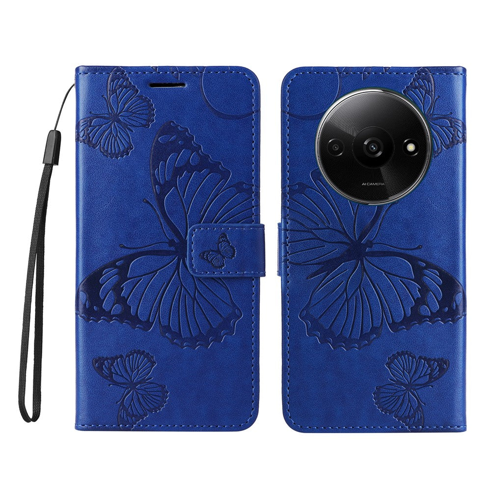 For Xiaomi Redmi A3 4G / Poco C61 4G Wallet Case Floral Butterfly Imprinted Leather Phone Cover Stand