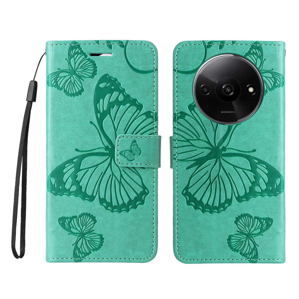 For Xiaomi Redmi A3 4G / Poco C61 4G Wallet Case Floral Butterfly Imprinted Leather Phone Cover Stand