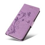 For Xiaomi Redmi A3 / Poco C61 4G PU Leather Cases Flower Pattern Wallet Stand Phone Cover with Strap