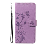 For Xiaomi Redmi A3 / Poco C61 4G PU Leather Cases Flower Pattern Wallet Stand Phone Cover with Strap