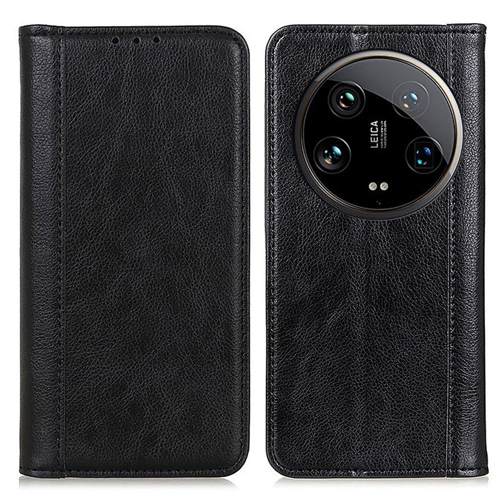 For Xiaomi 14 Ultra Case Litchi Texture Split Leather Wallet Phone Cover Magnetic Closing