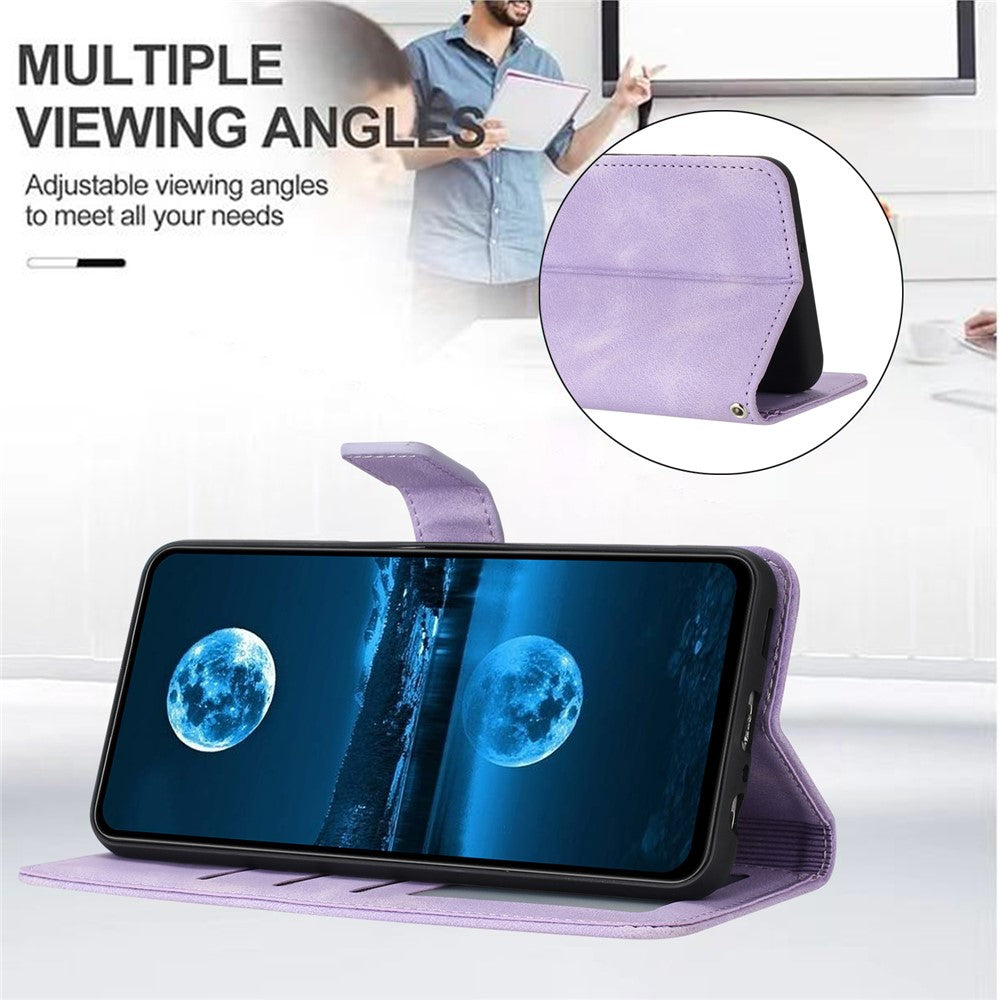 For Samsung Galaxy S25+ / S24+ Mobile Phone Cover Skin-Touch PU Leather Anti-Scratch Stand Phone Case