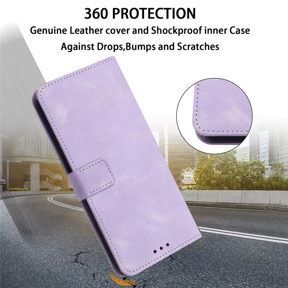 For Samsung Galaxy S25+ / S24+ Mobile Phone Cover Skin-Touch PU Leather Anti-Scratch Stand Phone Case