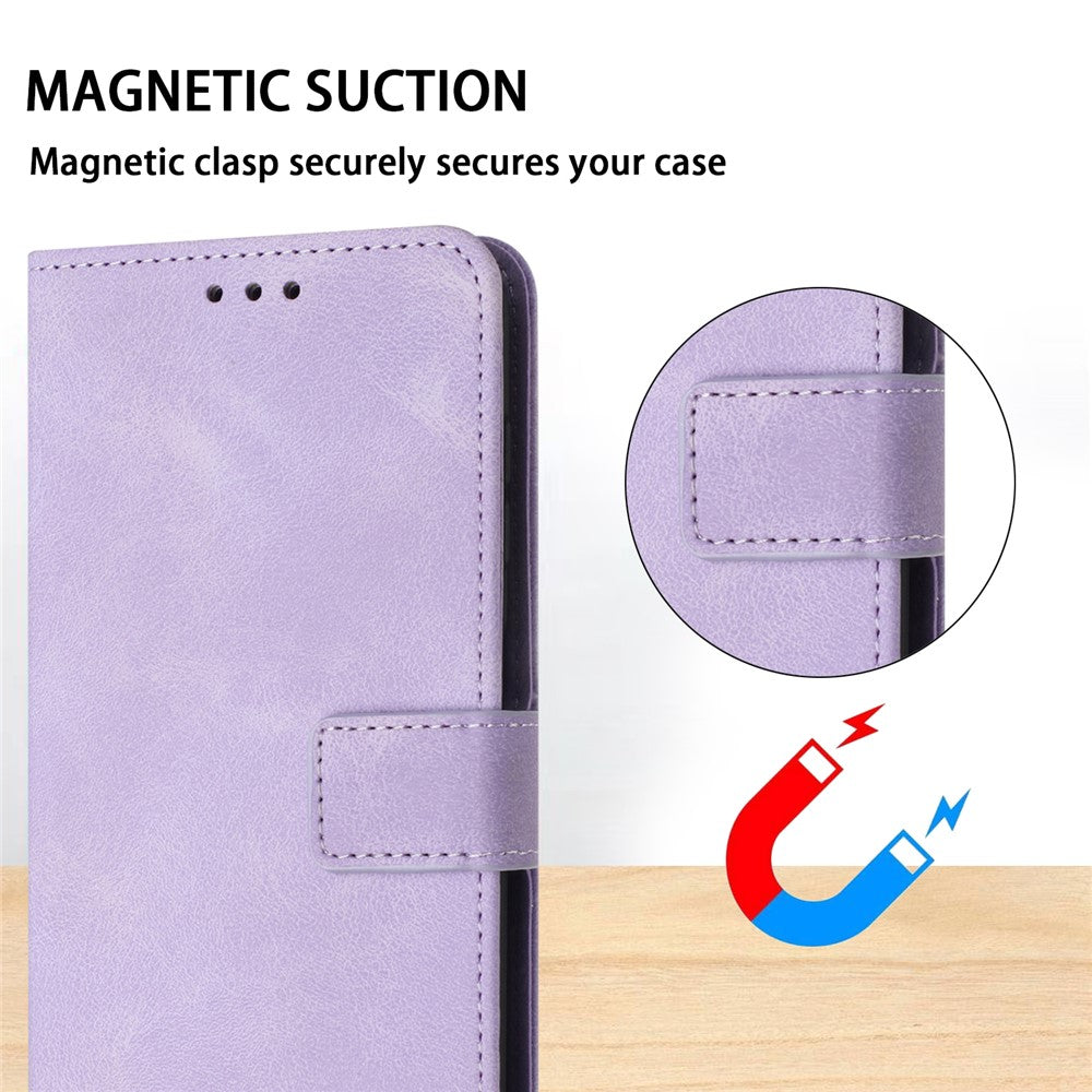 For Samsung Galaxy S25+ / S24+ Mobile Phone Cover Skin-Touch PU Leather Anti-Scratch Stand Phone Case